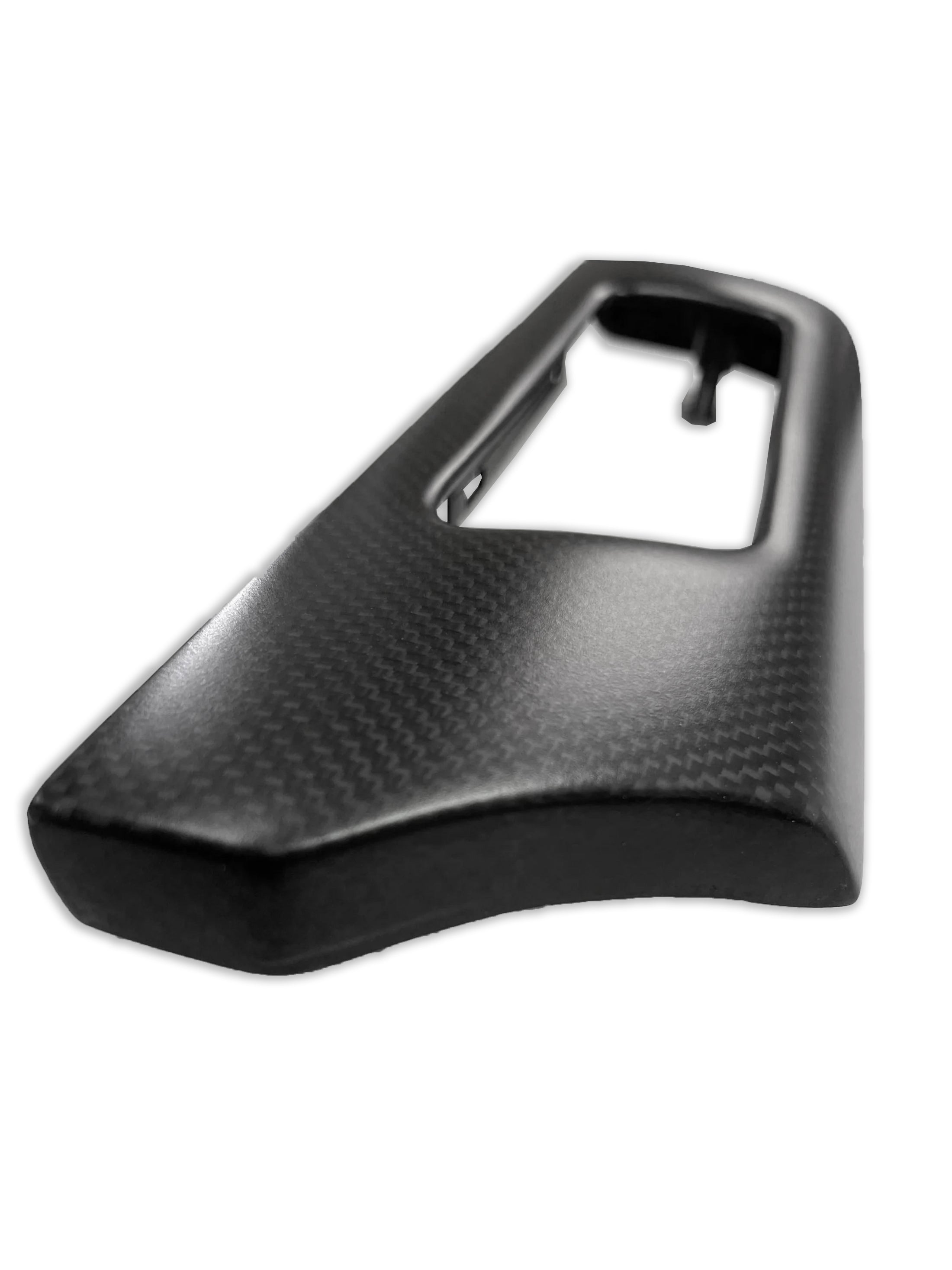 Detailansicht der 245g Köper-Carbon-Struktur der BMW M3 Interieurleisten von Carboproject – Matt Finish.