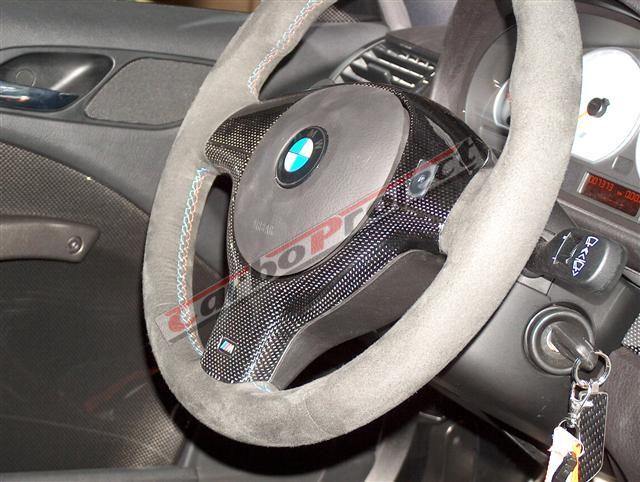Carbon steering wheel cover above for the BMW E46 M3 CSL